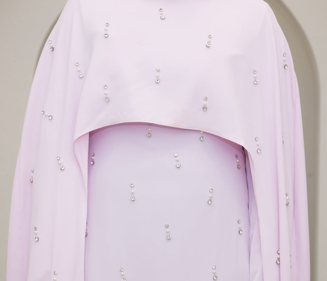 Alayna Cape Dress - Tea Pink