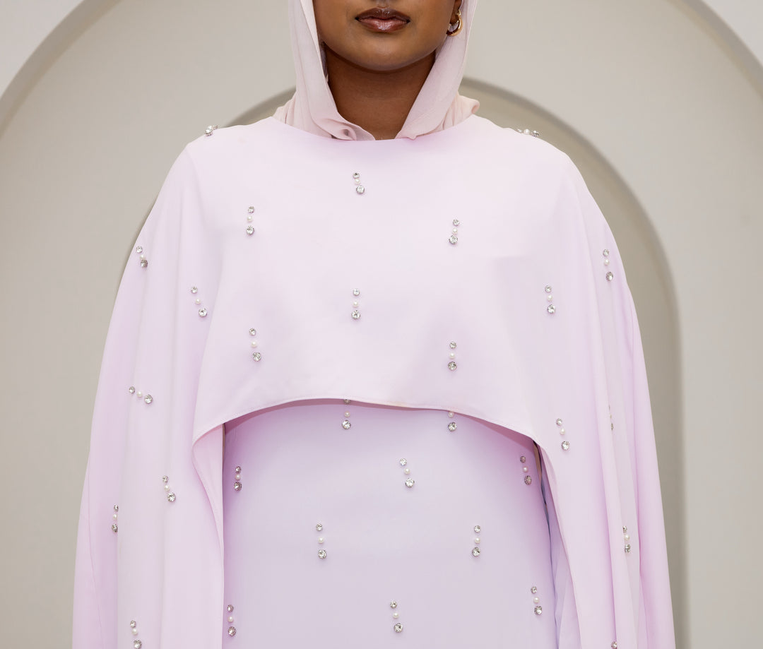 Alayna Cape Dress - Tea Pink