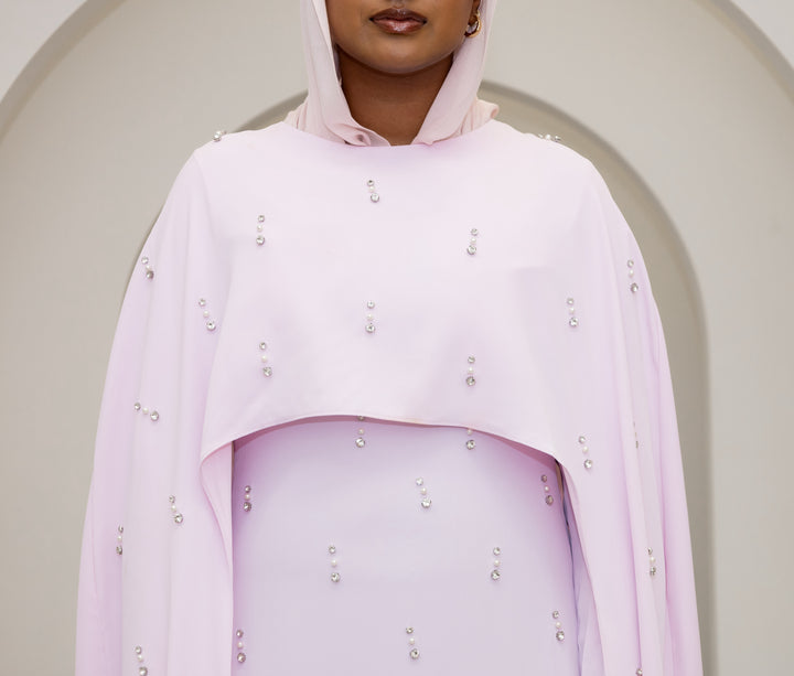 Alayna Cape Dress - Tea Pink