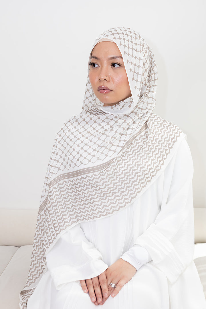 BEIGE BROWN KEFFIYEH