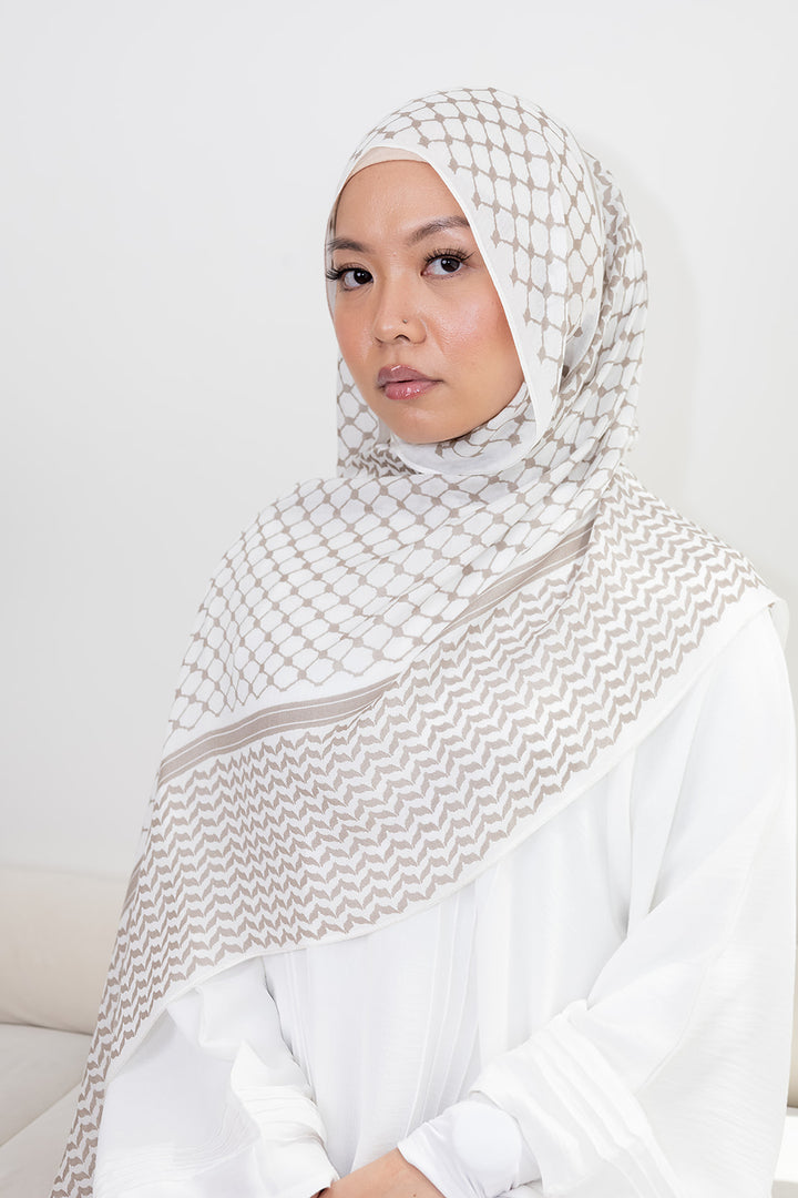 BEIGE BROWN KEFFIYEH