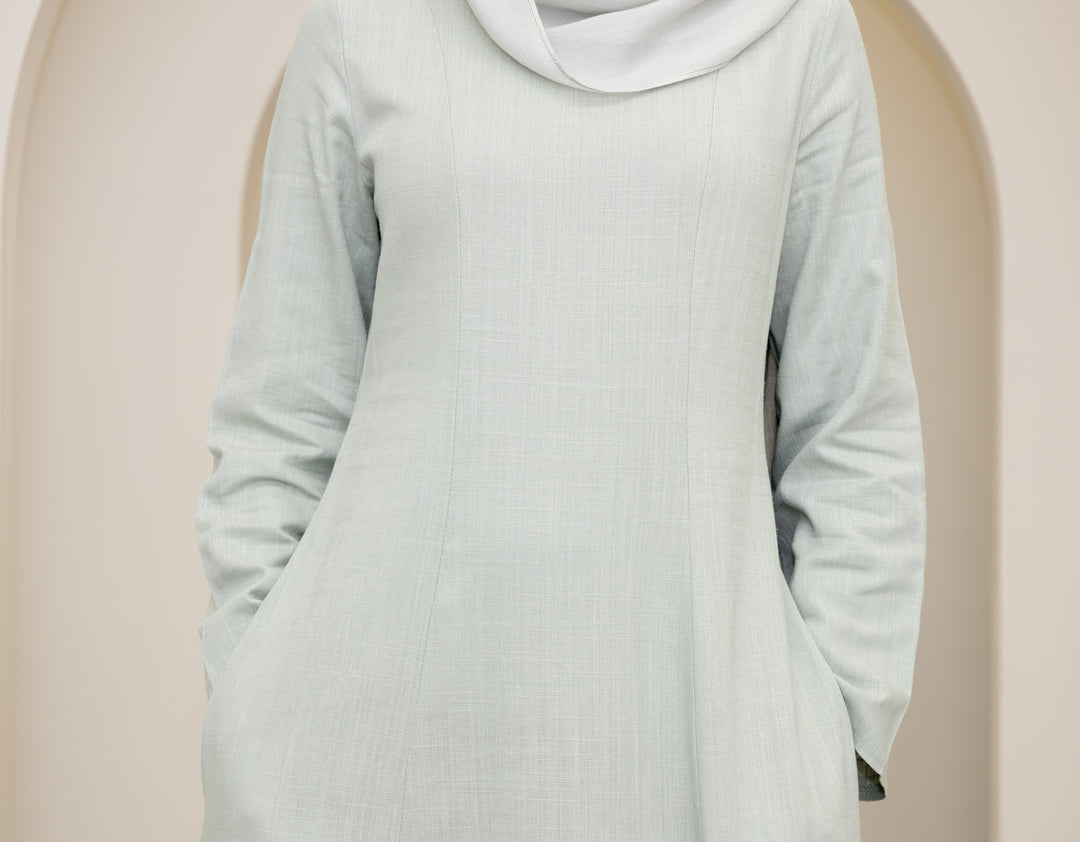 Amara Linen Corset Dress – Sage
