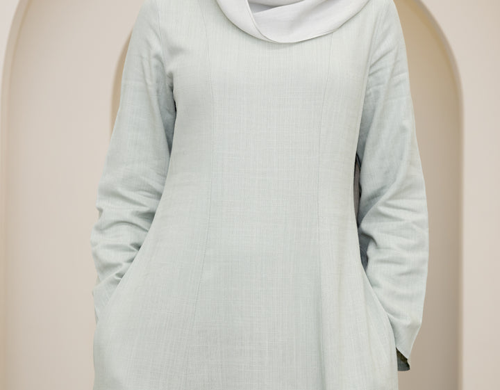 Amara Linen Corset Dress – Sage
