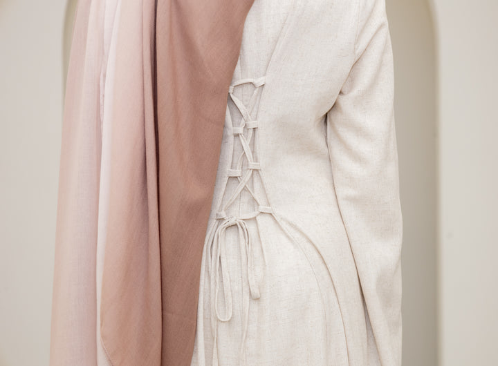 Amara Linen Corset Dress – Beige
