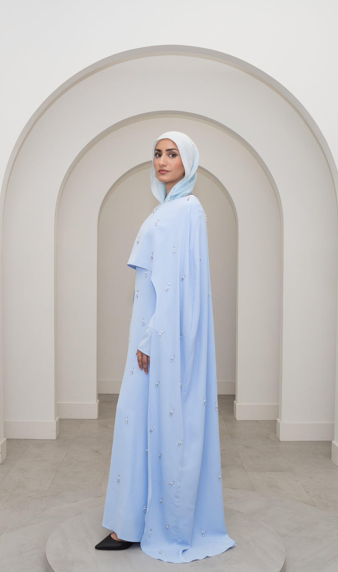 Alayna Cape Dress - Baby Blue
