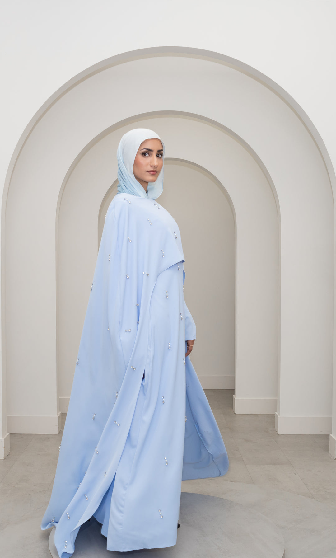 Alayna Cape Dress - Baby Blue